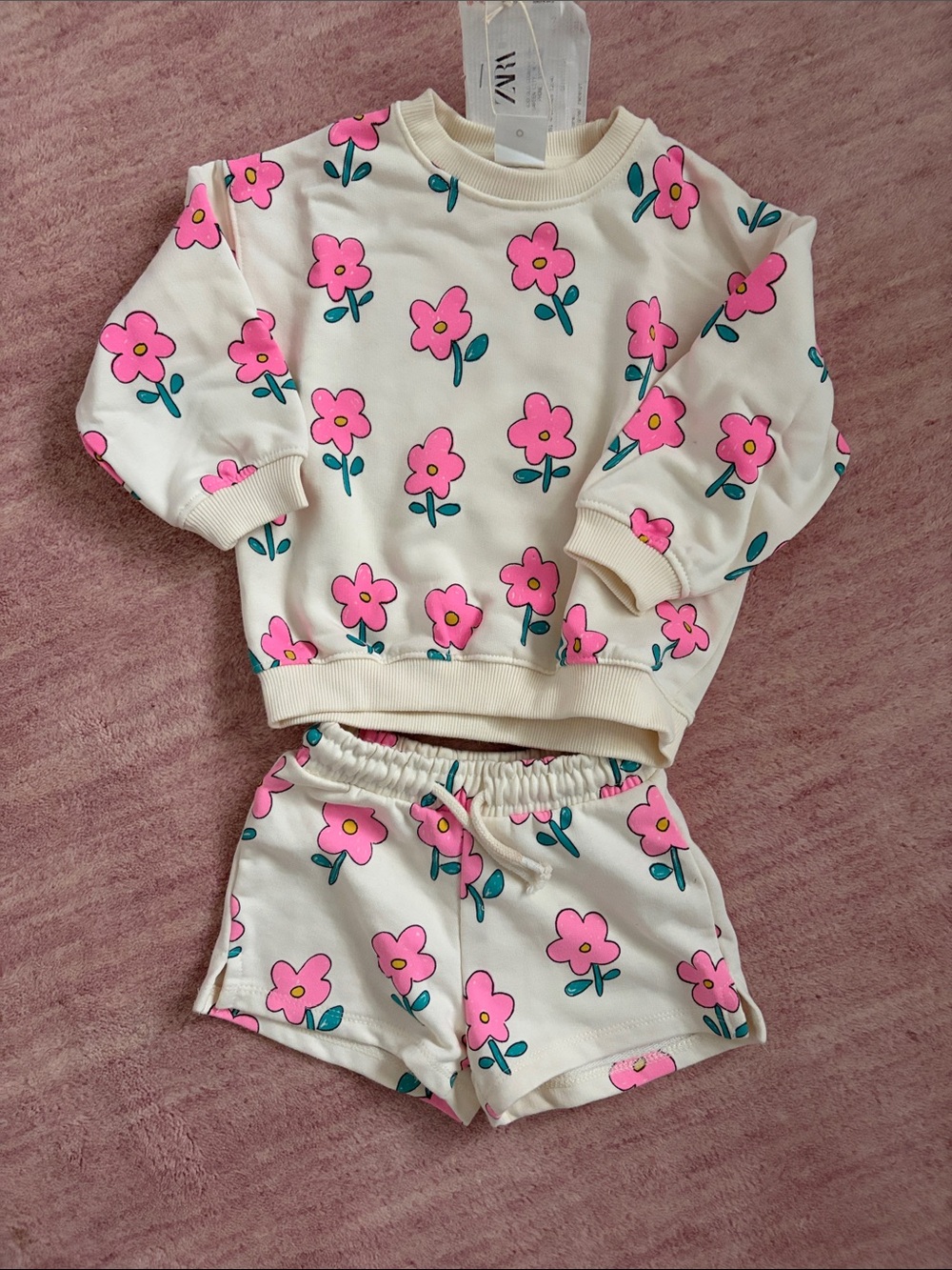 Zara Kids Floral Sweat Set